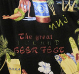 Mens Vintage Hula Girls & Beer Kahala Rayon Hawaiian Shirt XL