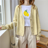 Women Sweater Oversize V Neck Knit Cardigans Outwear Chic Top