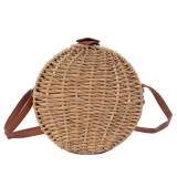 Women Rattan Round Straw Handmade Woven Cross Body Circle Bohemia Handbag Bali Box