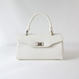 Vintage 60's White Top Handle Handbag Bag
