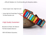 Chakra Handmade Multi Color Natural Stone Tube Beads Leather Wrap Couples Bracelet