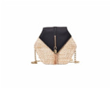 Hexagon Mulit Style Straw Leather Handbag Women Rattan Bag Handmade Woven Bohemia Shoulder Bag