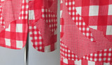 Vintage 60's I Magnin Gingham Flower Shirt Dress M
