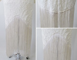 Vintage 80's / 90's Antique White Lace Fringe Bodycon Dress M