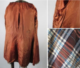 Vintage 60's Plaid Corduroy Princess Coat Jacket S