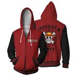 One Piece Monkey D. Luffy Jolly Roger Zip Hoodie