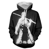One Piece Roronoa Zoro Black & White Hoodie