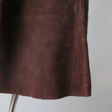 Vintage 60's 70's Brown Suede Leather Lace Front Mini Skirt M