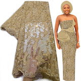 Bestway 2021 African French Lace Fabric 5 Yard Beaded lace