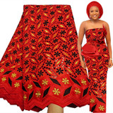 Bestway African Lace Fabric 5  Yards  Rhinestone dry laces fabrics for women