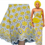 Bestway African Lace Fabric 5  Yards Embroidery Dry Lace For Women