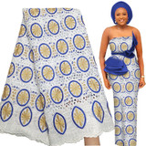 Bestway African Lace Fabric 5 Yards  Cotton Dry Lace For Dress