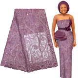 High Quality African Sequins Embroidery French lace 5 Yards Free Shipping
