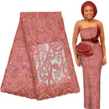 High Quality African Sequins Embroidery French lace 5 Yards Free Shipping
