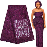 High Quality African Sequins Embroidery French lace 5 Yards Free Shipping