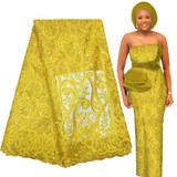 High Quality African Sequins Embroidery French lace 5 Yards Free Shipping