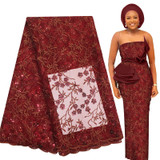 5 Yards French Tulle Lace For Nigerian Dress Lace Free shipping