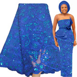 Latest Sequins Embroidery French Lace 5 Yards Free Shipping