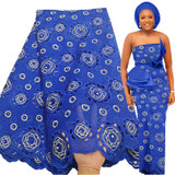 Free Shipping Embroidered Eyelet Nigerian Dress  5 Yards French Lace Fabric