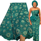 Free Shipping Embroidered Eyelet Nigerian Dress  5 Yards French Lace Fabric