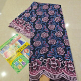 Soft 100% Cotton Embroidery African Swiss Voile Lace Fabric with stones