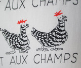 Vintage 50's French Hens Novelty Print Full Skirt Shirtwaist Day Dress S /M