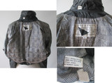 Vintage 80's Black Leather Jacket Cropped New Wave Origami Coat S
