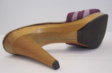 Vintage 70's Frederick of Hollywood Purple Suede Wood Platforms Heels Shoes 10