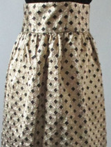 • Vintage 60's Gold Lame Black Checker Diamond Hostess Evening Skirt M