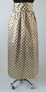• Vintage 60's Gold Lame Black Checker Diamond Hostess Evening Skirt M
