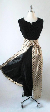 • Vintage 60's Gold Lame Black Checker Diamond Hostess Evening Skirt M • Vintage 60's Gold Lame Black Checker Diamond Hostess Evening Skirt M