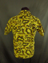 Vintage Prince Kuhio Yellow Hibiscus Hula Girl Tiki Hawaiian Shirt - Medium