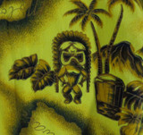 Vintage Prince Kuhio Yellow Hibiscus Hula Girl Tiki Hawaiian Shirt - Medium