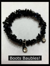 Black stone and crystal bracelet