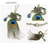 Peacock feather rhinestone necklace Peacock feather rhinestone necklace