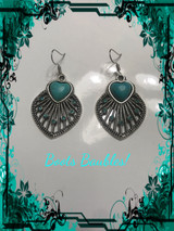 Turquoise heart earrings