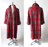 Vintage 50's  Red White Blue Victory Plaid Swing Coat M L