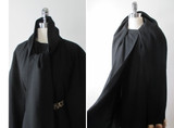• Vintage 50's 60's Mink Tail Scarf Black Cape Wrap Coat One Size