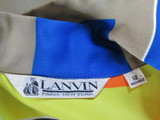 Vintage 60's 70's Lanvin Paris MOD Color Block Button Down Shirt Shift Dress M