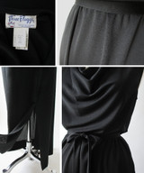 • Vintage 60's Black Full Length Grecian Cocktail Dress Evening Gown