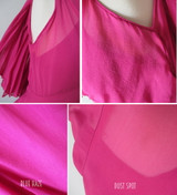 Vintage 40's Chiffon Evening Gown Matching Accordion Pleated Capelet S