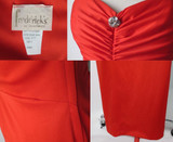 • Vintage 70's Red Fredericks Hollywood Bombshell Evening Party Dress Gown S