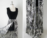 Vintage 70's Cut Away Skirted Top Hostess Dress M Vintage 70's Cut Away Skirted Top Hostess Dress M