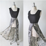 Vintage 70's Cut Away Skirted Top Hostess Dress M Vintage 70's Cut Away Skirted Top Hostess Dress M