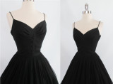 • Vintage 50's  / 60's Black Silk Chiffon Full Skirt Party Evening Cocktail Dress New Tags XS