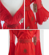 • Vintage 60's Alfred Shaheen Red Hawaiian Cocktail Gown / New With Tags L