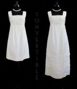 Vintage 60's White MOD Convertible Maxi To Mini Wedding Dress Set XS S