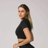 MEND Seamless VELOCITY Cropped Tee - Black