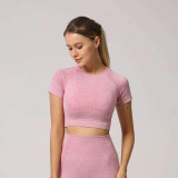 MEND Seamless VELOCITY Cropped Tee - Pink