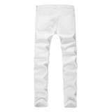 WHITE RIPPED DENIM